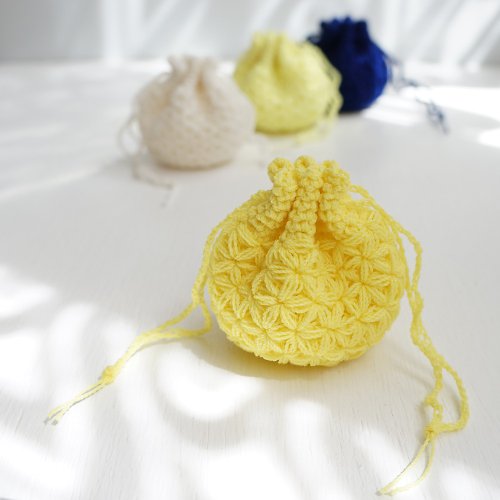 SHOP2155 Ba-ba handmade Crochet Drawstring mini-mini-mini bag No.KPPPR6