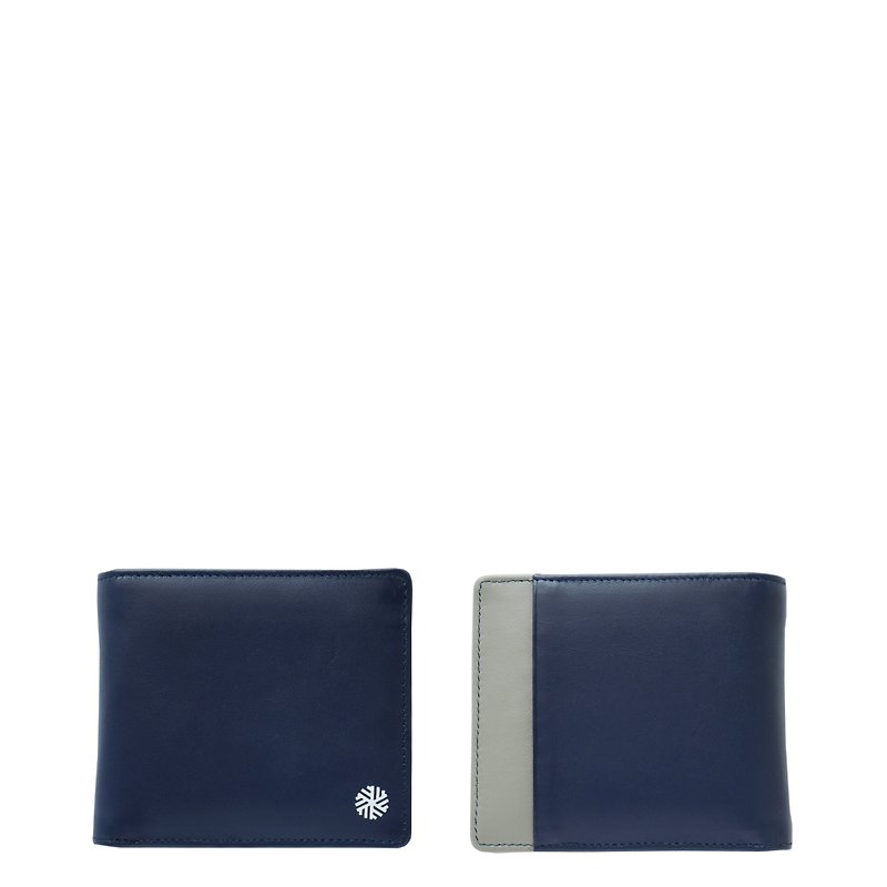 กระเป๋าสตางค์หนังแท้ Iversen สีกรม/เทา - กระเป๋าสตางค์ - หนังแท้ สีน้ำเงิน