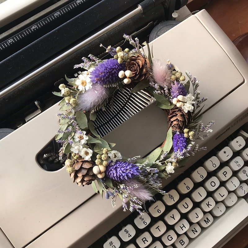 - Purple tone - small dried flower wreaths for home decoration customized dried flower wreaths - ช่อดอกไม้แห้ง - พืช/ดอกไม้ สีม่วง