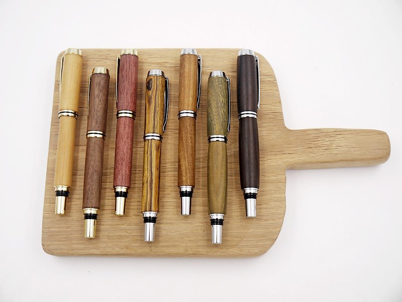 Wooden handmade ball pen classic series with laser engraving customized wood pen wood pen box - Rollerball Pens - Wood Multicolor