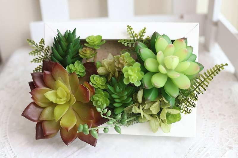 Ying Luo Manor*wedding small objects*Simulation Succulents * Gift / Mother's Day gift / habilitation of small objects / meaty floral frame H2 - Plants - Plastic 