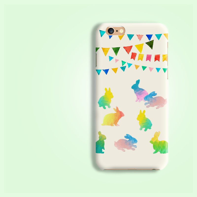 派對水彩幻彩剪影兔子圖案手機殼 iphone XS XR Max S8 S9 Note 9 - 手機殼/手機套 - 塑膠 