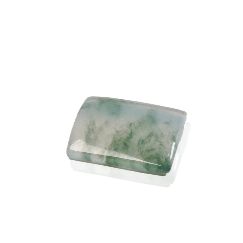 Glass type jadeite with floating flowers | Ring face | Stone| Natural Burmese jadeite A grade | Gift giving - Metalsmithing/Accessories - Jade Transparent