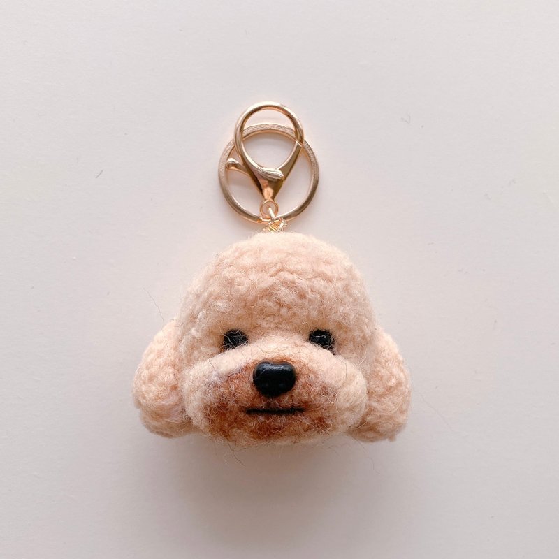 Customized-pet head wool felt/poodle/key ring/pin - หมอน - ขนแกะ 