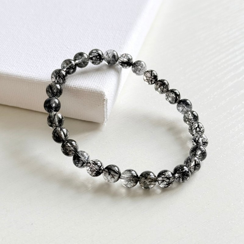 Black hair crystal small boutique 6mm+ - Bracelets - Crystal Black