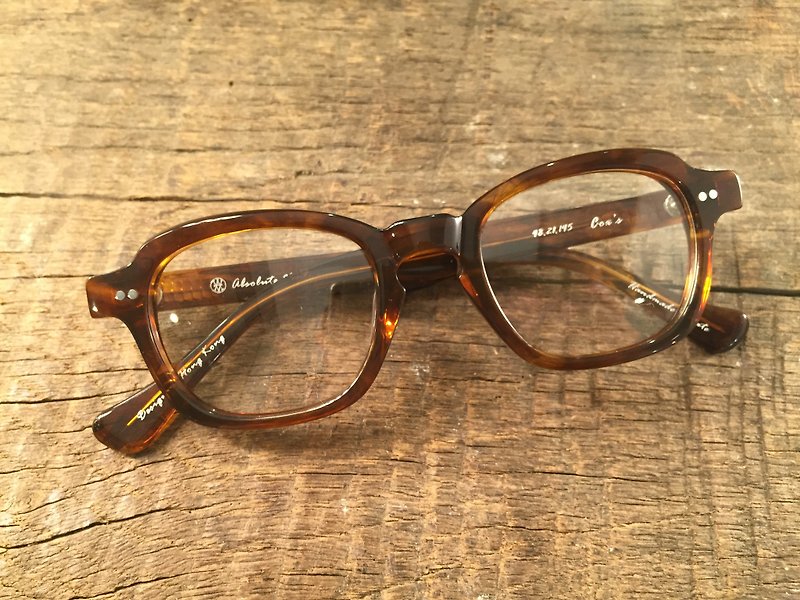 Absolute Vintage-Cox's Road Square Thick Frame Plate Glasses-Light Brown - กรอบแว่นตา - กระดาษ 