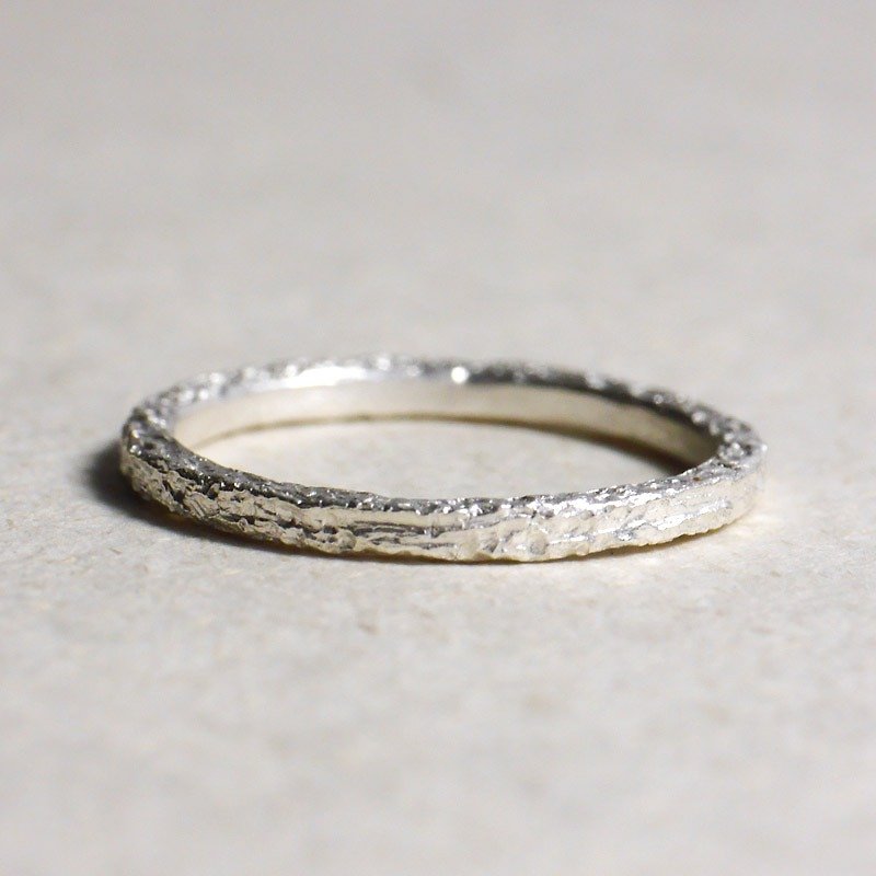 Sandstone Ring 990 Sterling Silver Pinky Ring Fortune Ring - แหวนทั่วไป - โลหะ 