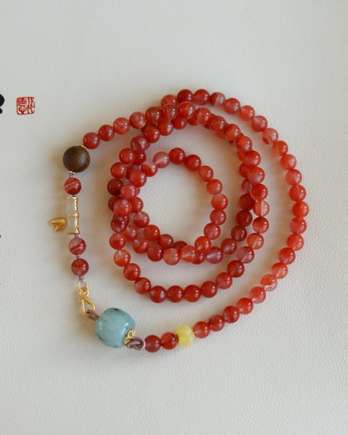 Angel's tears 天使之淚 Jewelry Design 6mm天然原礦南紅 沈香翡翠A貨桶珠設計多圈手持手串項鍊s
