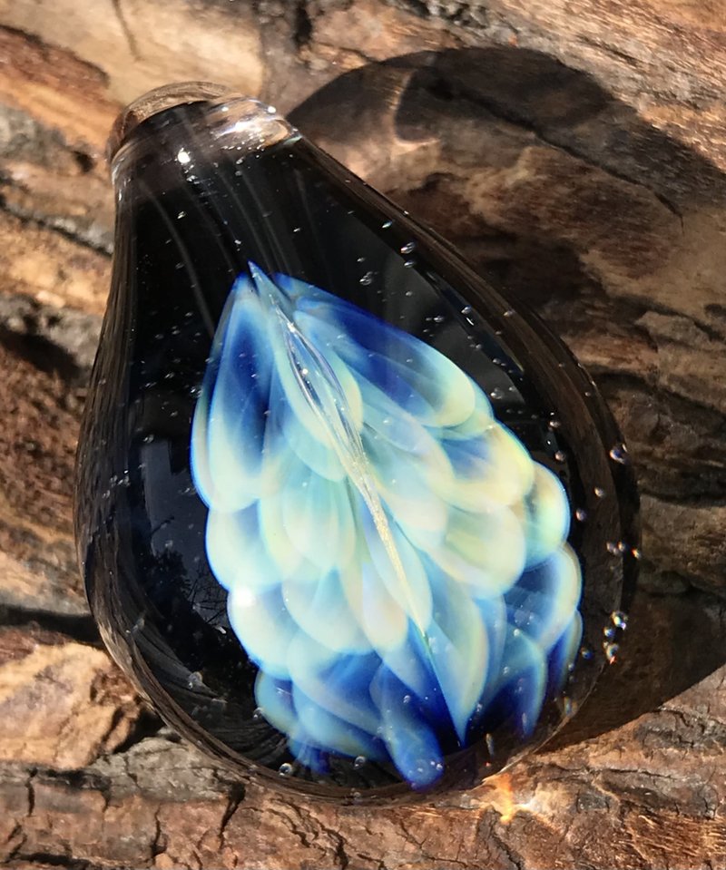 boroccus 白色 藍色 實心 幾何 硼矽酸鹽玻璃 吊墜 - 項鍊 - 玻璃 藍色