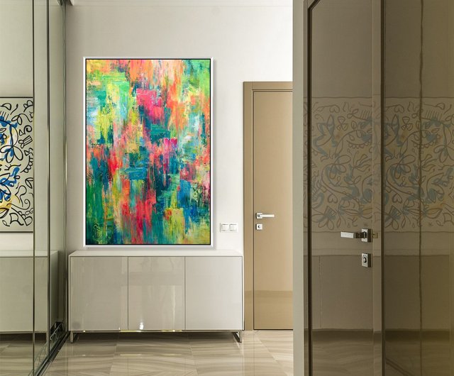 ダイナミックなエネルギー絵画 大胆な抽象表現主義絵画 現代アート