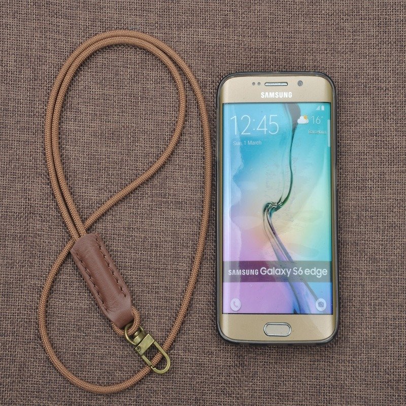Upgrade: minimalist design Samsung S6 7 8 edge Plus Note 4 5 6 ASUS HTC Sony OPPO hanging neck phone silicone case exclusive design - Other - Genuine Leather 