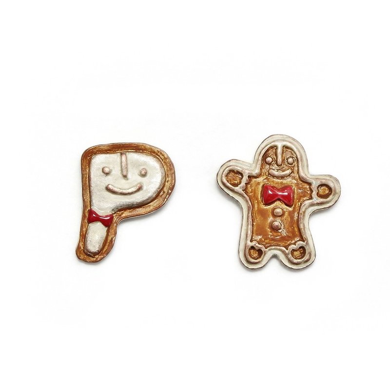Ginger cookie earrings PA463 - Earrings & Clip-ons - Other Metals Brown