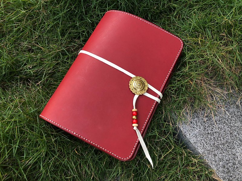 A5 six-hole loose-leaf notebook vegetable tanned leather - Notebooks & Journals - Genuine Leather 