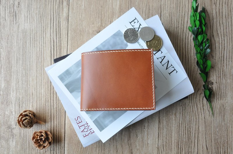 Classic short clip∣ Italian Buttero top vegetable tanned leather∣ Hand-sewn - Wallets - Genuine Leather 