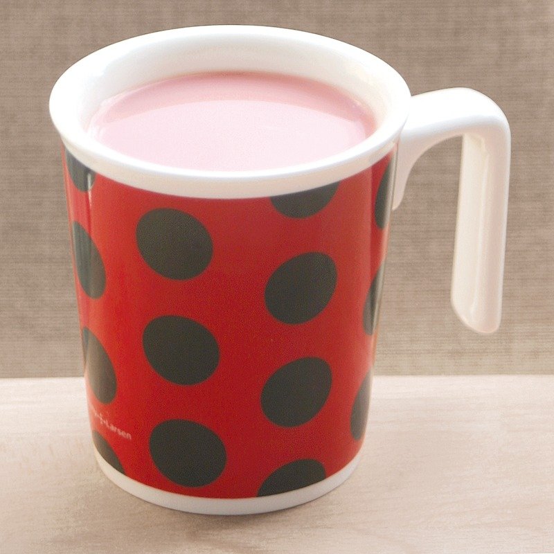 Mushroom Kissing Mug (Ladybug) - Mugs - Porcelain Red