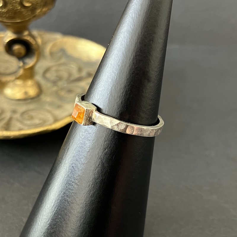 シトリン　槌目 silver ring - 戒指 - 寶石 黃色