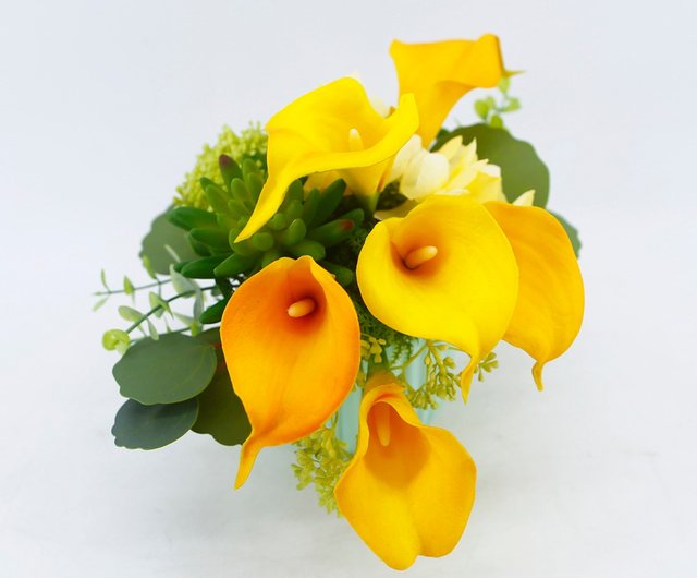 Yellow calla lily fragrance floral decoration/realistic flower