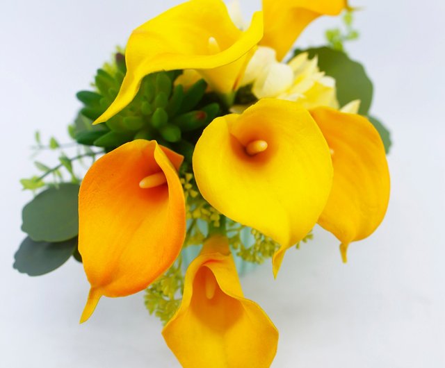 Yellow calla lily fragrance floral decoration/realistic flower