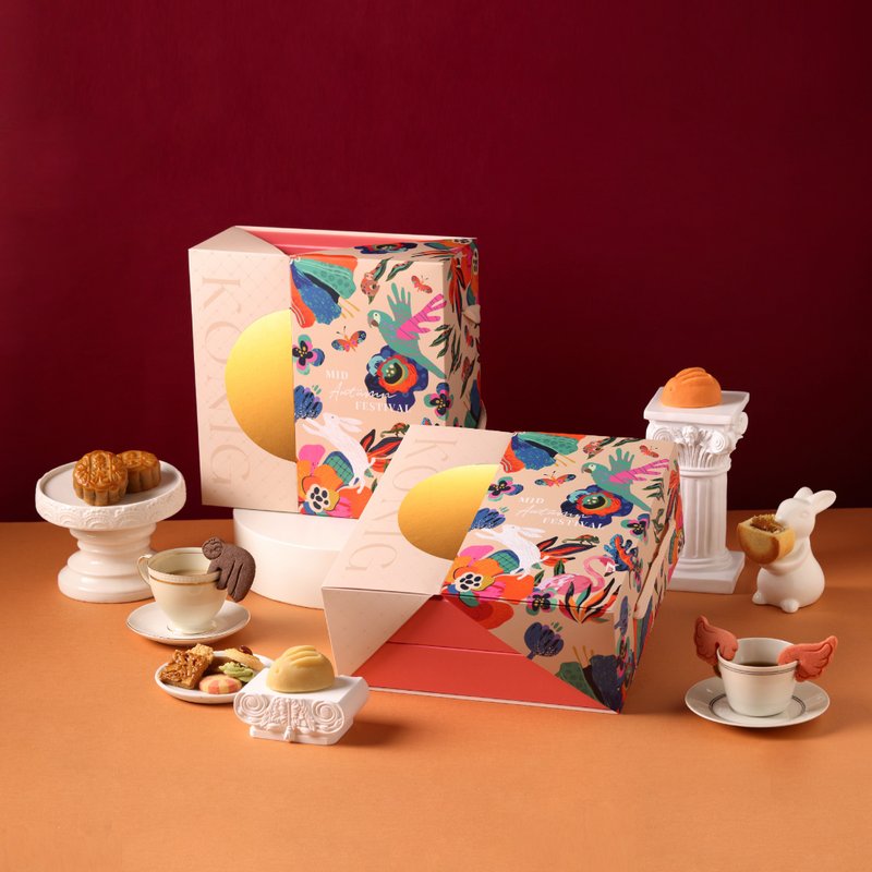 [Jinge Food] Huancaiyue Double Layer Mid-Autumn Festival Gift Box - Cake & Desserts - Other Materials Pink