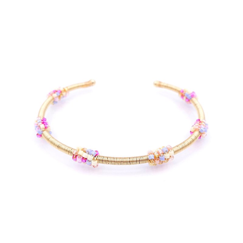 Pamycarie ZINNIA Mermaid Gold-plated Wire Pamycarie Bangle - Bracelets - Clay Pink