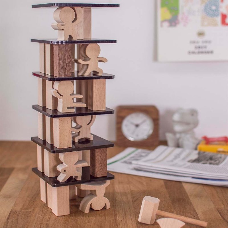 Kung Fu Building block - Board Games & Toys - Wood Brown