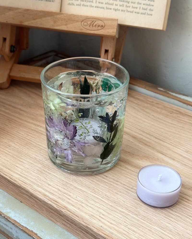 [Lesson.Flowers] Crystal candle holder (including small tea candle) birthday gift best friend Christmas gift cultural coin - Candles/Fragrances - Wax 