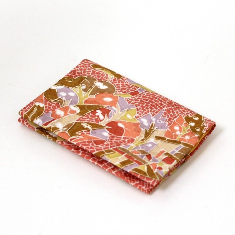 ふんわり色　松の描かれためでた尽くし×菜の花色　きものカードケース - 名刺入れ・カードケース - ポリエステル 多色