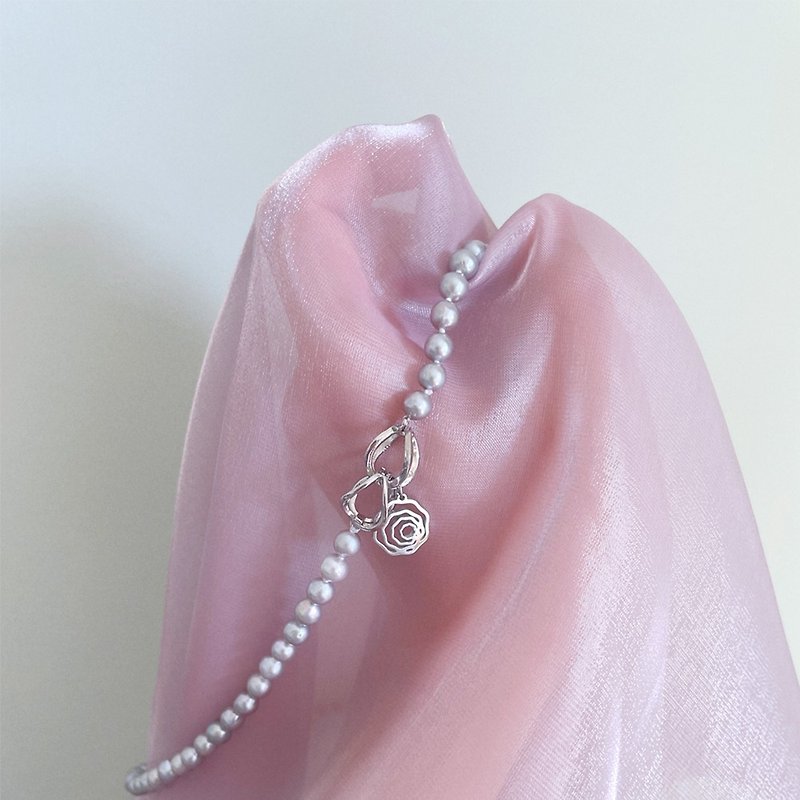 Grey Pearl Necklace - สร้อยคอ - ไข่มุก 