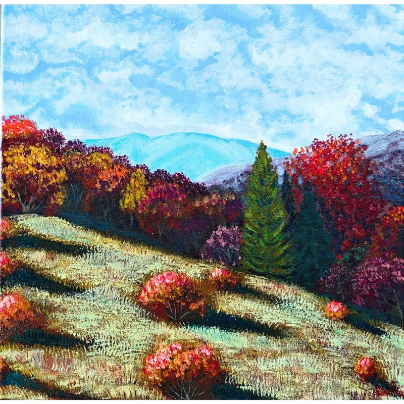 秋山風景原創藝術油畫 作者 RinaArtSK - 壁貼/牆壁裝飾 - 其他材質 多色