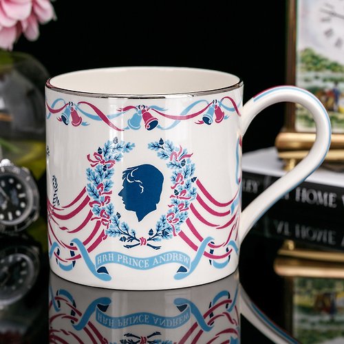 擎上閣裝飾藝術 限量英國製Wedgwood安德魯王子1986皇室結婚陶瓷大馬克杯茶杯