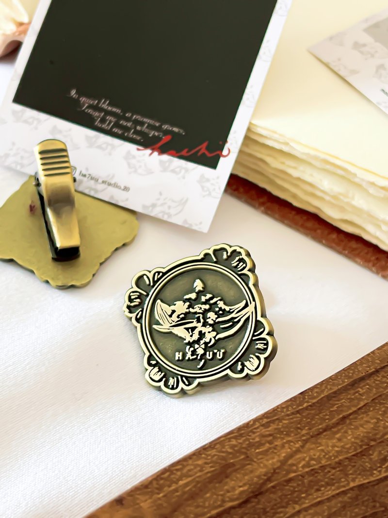 金屬夾_勿忘我古青銅金屬手帳夾_單枚/套組 - 印章/印台 - 銅/黃銅 金色