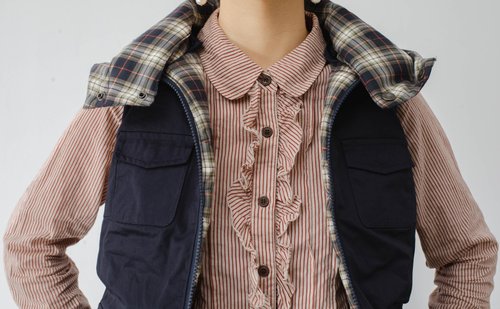 supplierチェック柄ダウンベスト UNISEX]オーバーサイズチェックダウンベスト | ファッション通販