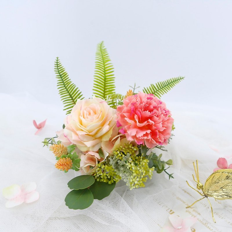 Dark pink carnation fragrance floral arrangement/realistic flower/flower gift/never fades/arrangement - Plants - Other Materials 
