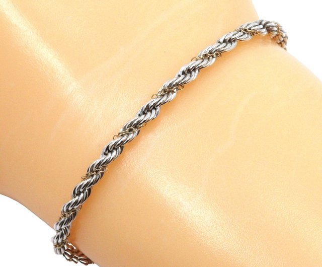 【極美品】19cm ティファニー ツイストロープ リンク ブレスレット 925 TIFFANY&Co.】ティファニー ツイスト ロープ シルバー925