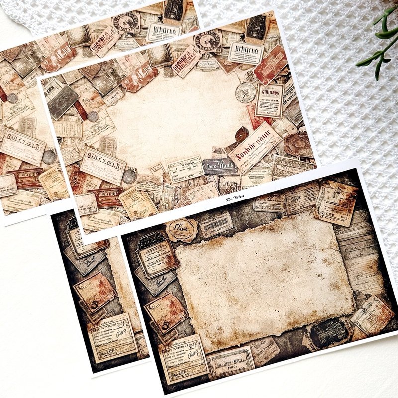 Z321 - Dreaming Vintage background - 貼紙 - 紙 