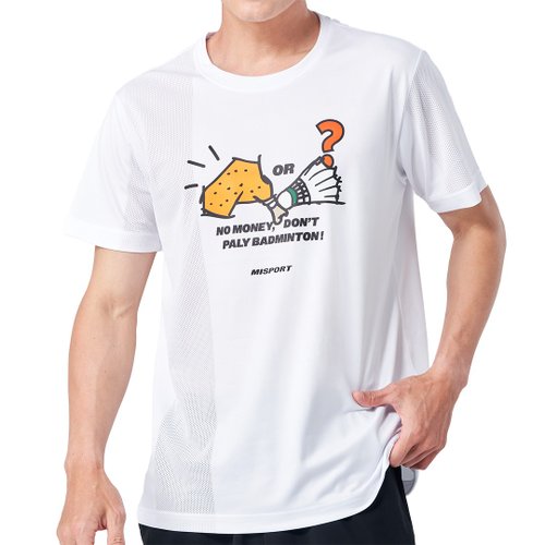 MISPORT運動迷 MIT專利呼吸衣-沒錢不要打羽球-炸雞 吸濕排汗衣 羽球衣 機能服
