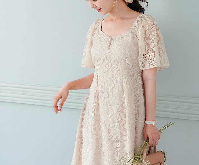 One Piece Lace Flared Sleeve Design Le Reve Vaniller Shop Joint Space One Piece Dresses Pinkoi