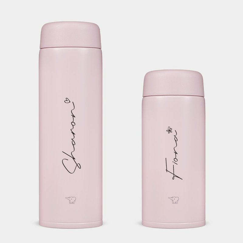 【客製化禮物】英文名 小花 愛心 共6色 象印不鏽鋼保溫瓶 018 - 保溫瓶/保溫杯 - 不鏽鋼 粉紅色