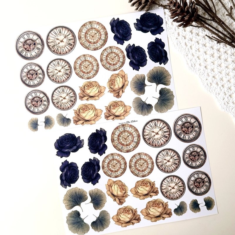 A691 - Coffee props - 貼紙 - 紙 