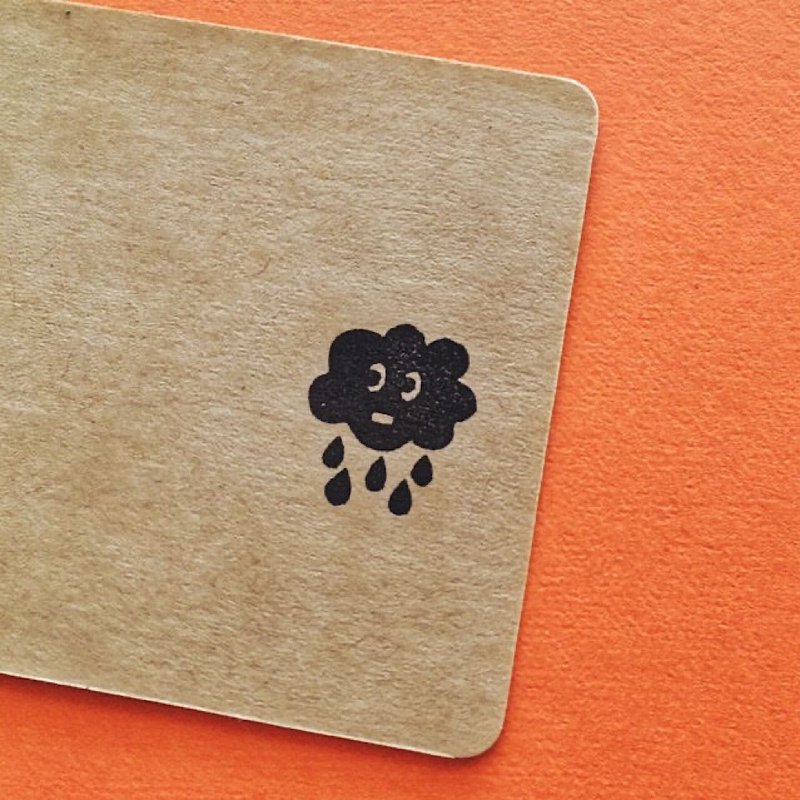 Rain cloud・ rubber stamp・ 20mm series - Stamps & Stamp Pads - Rubber White