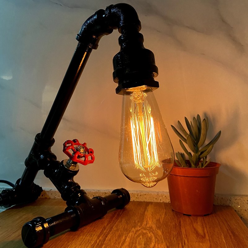 [First Choice for Gifts] Handmade Industrial Style Tungsten Lamp Dimmable [Black Herringbone Lamp] - Lighting - Other Metals Black