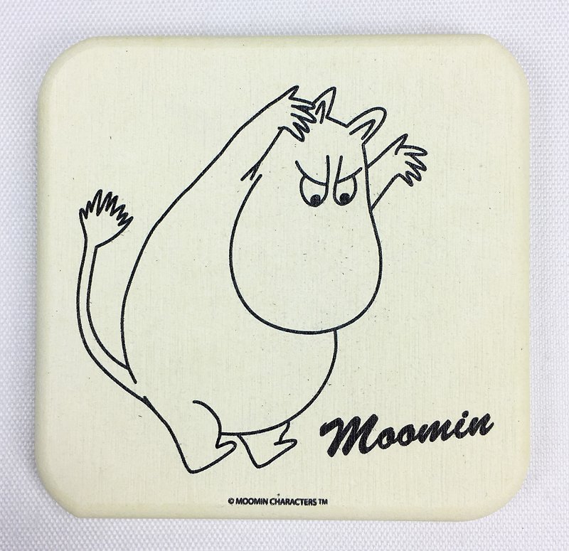 Moomin授權-珪藻土吸水杯墊(黃),AE03 - 杯墊 - 其他材質 黃色