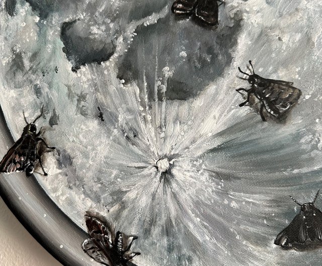 絵画　月 Amazon.co.jp: Startonight ウォールアート キャンバス 黒と白の