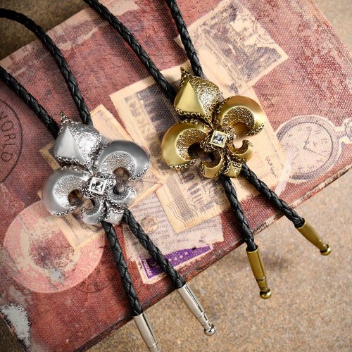 MF select 紳士狂潮鳶尾花 保羅領帶 Bolo Tie 皮革項鍊 皮繩領帶 長項鍊