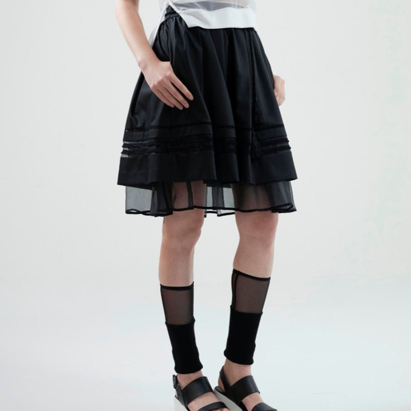 Designer brand FromClothingOf - double layer effect skirt - กระโปรง - ผ้าไหม 