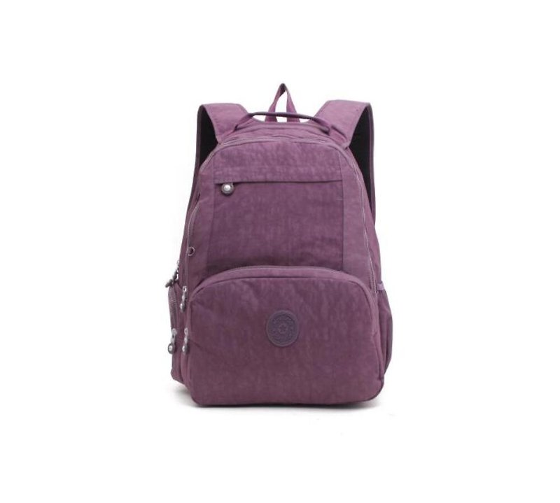 防潑水尼龙时尚後背包女2018新款旅行包学生書包休闲雙肩包-紫色 - 後背包/書包 - 防水材質 紫色