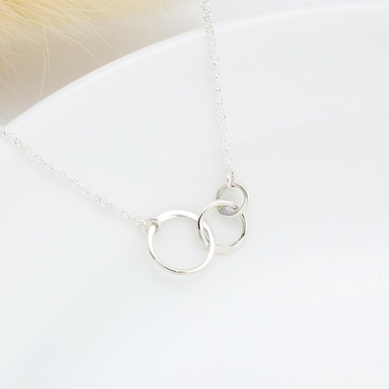 Complete Circle Round s925 sterling silver necklace Valentine's Day gift - Necklaces - Sterling Silver Silver