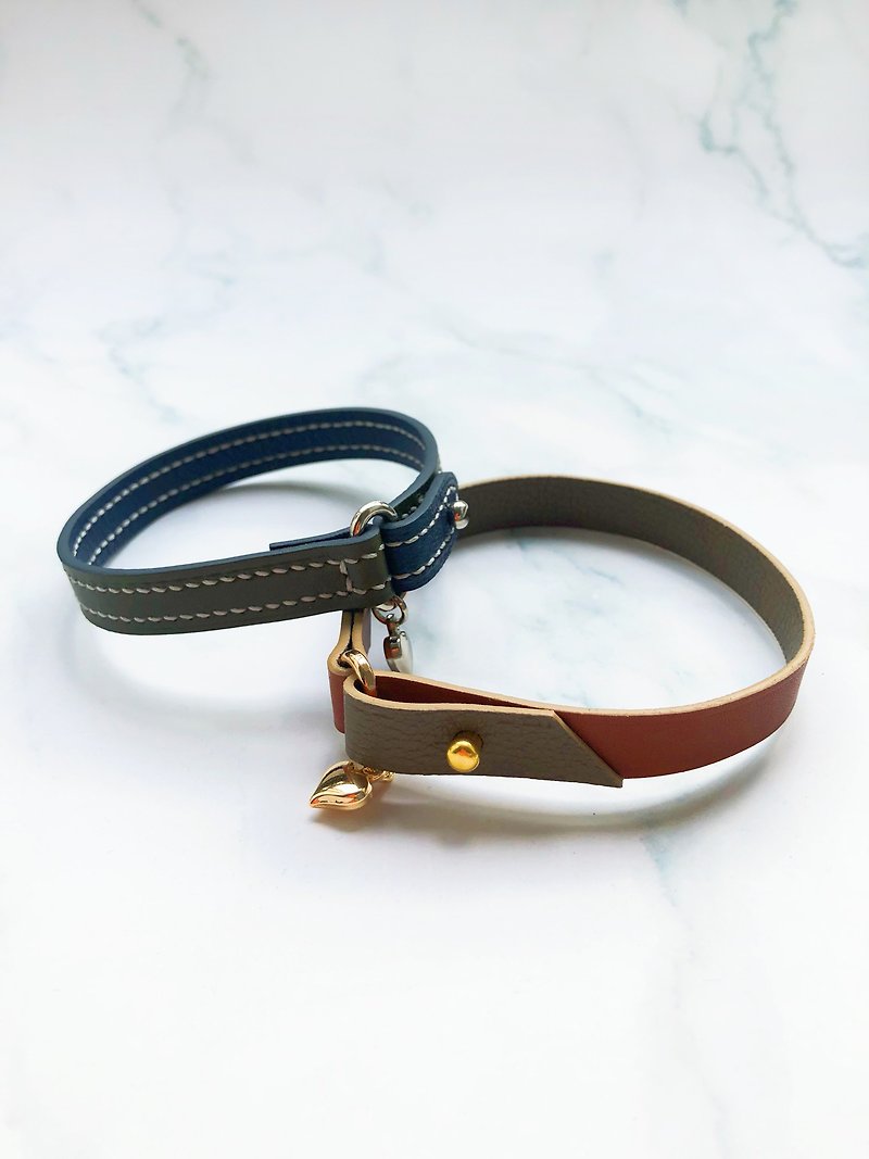 Cat Leather Collars | Small Dog Collars | Decorative Collars | Pet Collars | - Collars & Leashes - Genuine Leather 