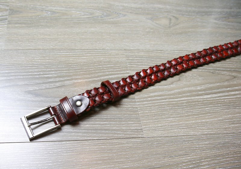 Back to Green - Red/Brown Belt - Belts - Genuine Leather 