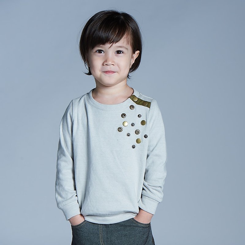 Pop star sweater - เสื้อยืด - ผ้าฝ้าย/ผ้าลินิน สีเทา